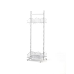 Podłogowy regał do szatni TRÅD, moduł podstawowy, 600x2000 mm, biały