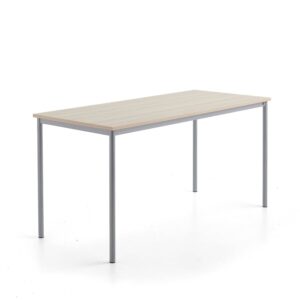 Stół SONITUS PLUS, 1800x800x900 mm, laminat HPL jesion, redukcja hałasu, szary aluminium