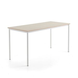 Stół SONITUS PLUS, 1800x800x900 mm, laminat HPL jesion, redukcja hałasu, biały