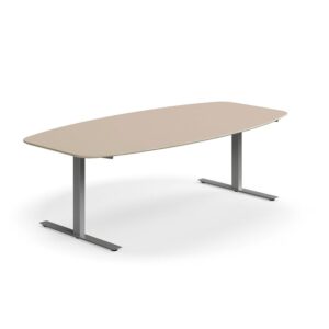 Stół konferencyjny NOVUS, 2400x1200 mm, srebrny/gliniana szarość