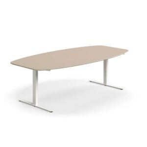Stół konferencyjny NOVUS, 2400x1200 mm, biały/gliniana szarość