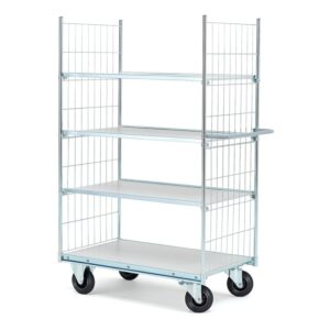 Wózek CARRIER z półkami, 4 półki, 1000x600 mm