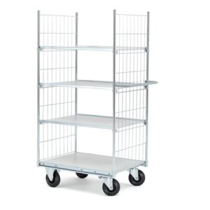 Wózek CARRIER z półkami, 4 półki, 800x600 mm