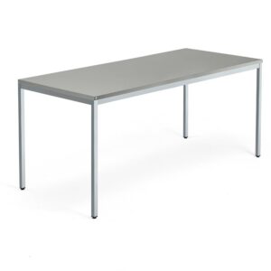 Biurko QBUS, 4 nogi, 1800x800 mm, srebrna rama, jasnoszary