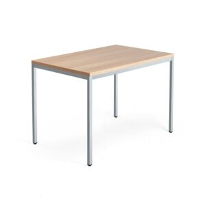 Biurko QBUS, rama 4 nogi, 1200x800 mm, srebrny, dąb