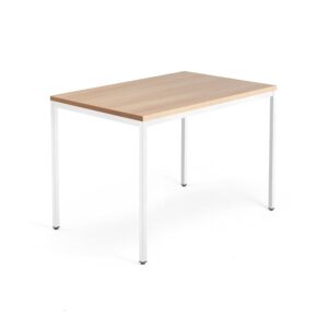 Biurko QBUS, rama 4 nogi, 1200x800 mm, biały, dąb