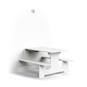 Ścienny stół składany LUCAS, 1200x1205x720 mm, laminat, biały/szary