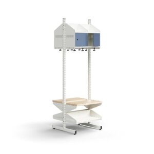 Moduł szatniowy ENTRY, moduł podstawowy, półka na buty, ławka, 4 metalowe drzwi, 1800x600x600 mm, bi