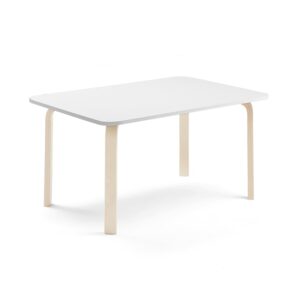 Stół ELTON, 1200x700x590 mm, biały laminat, brzoza
