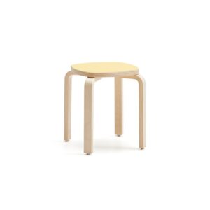 Stołek dziecięcy VIDE, laminat żółty, W 380 mm