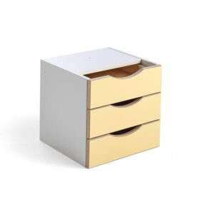 Organizer z szufladami RICO, 3 szuflady, żółty