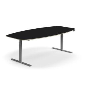 Stół konferencyjny NOVUS, z regulacją wysokości, 2400x1200 mm, srebrny/czarny