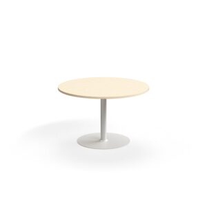 Stół VERTICUS, Ø1200x720 mm, brzoza/biały