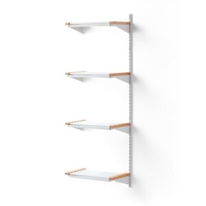 Stojak na obuwie JEPPE, 4 półki, moduł dodatkowy, 1790x600x310 mm, biały/brzoza