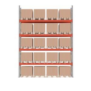 Regał paletowy ULTIMATE, moduł podstawowy, 5000x3600x1100 mm, 20 palet, 500 kg/paleta