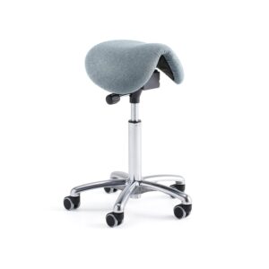 Stołek siodłowy DERBY, tkanina, jasnoniebieski