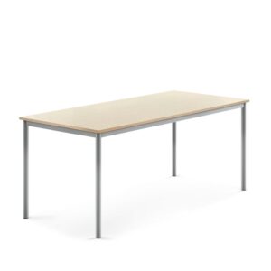 Stół BORÅS, 1800x800x720 mm, laminat HPL brzoza, szary aluminium