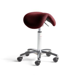 Stołek siodłowy DERBY FLEX, tkanina, burgund