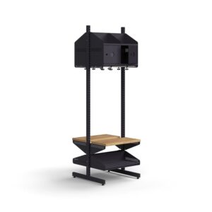 Moduł szatniowy ENTRY, moduł podstawowy, półki na buty, ławka, 4 metalowe drzwi, możliwość znakowani