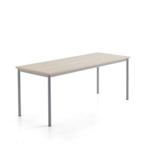 Stół SONITUS PLUS, 1800x700x720 mm, laminat HPL jesion, redukcja hałasu, szary aluminium