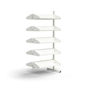 Regał do szatni ENTRY, moduł dodatkowy, podłogowy, 10 półek na obuwie, 1800x900x600 mm, biały