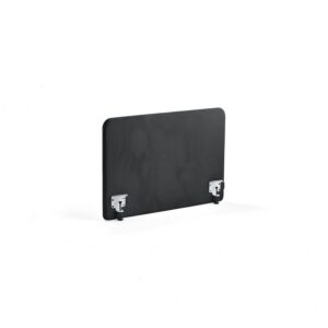 Ścianka biurkowa ZONE, białe uchwyty, 1000x650x36 mm, tkanina Hush, ciemnoszary