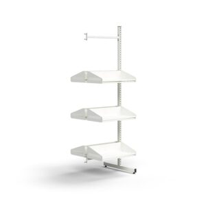 Regał do szatni ENTRY, moduł dodatkowy, podłogowy, 6 półek na obuwie, 1800x600x600 mm, biały