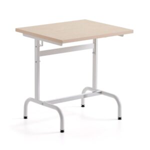 Ławka szkolna 180, linoleum, biały/beż