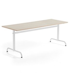 Stół PLURAL PLUS, 1800x700x720 mm, laminat HPL, redukcja hałasu, jesion, biały