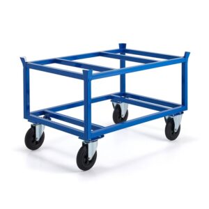 Bezpieczny wózek paletowy FRAME, 500 kg, koła gumowe Ø 200 mm, 1200x800x795 mm
