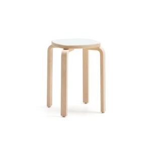 Stołek dziecięcy VIDE, laminat biały, W 460 mm