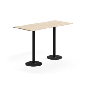 Stół barowy ALVA, 1800x800x1100 mm, laminat wysokociśnieniowy, czarny/brzoza