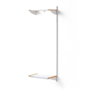 Wieszak ubraniowy JEPPE, półka na nakrycia głowy, moduł dodatkowy, 1790x600x310 mm, biały/brzoza