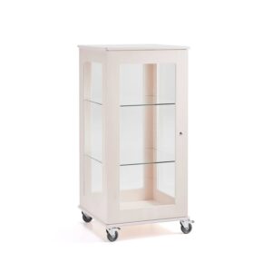 Mobilna witryna EXPO, 2 półki, 660x600x1250 mm, biały