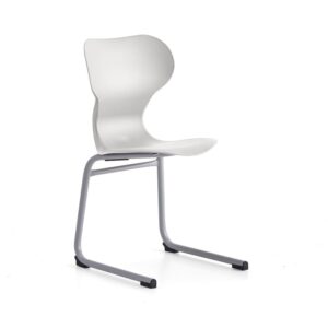 Krzesło BRIAN, płozy, srebrny/jasnoszary