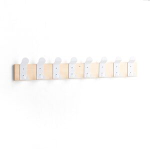 Listwa z wieszakami ANNIE, 8 haczyków, biały