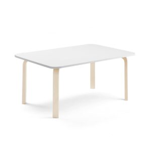 Stół ELTON, 1200x700x530 mm, biały laminat, brzoza