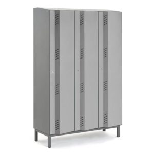 Szafa ubraniowa CREATE ENERGY, na nóżkach, 3 moduły, 1985x1200x500 mm, szary