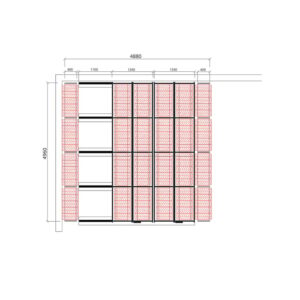 Kompaktowy regał na opony, 4880x4960 mm