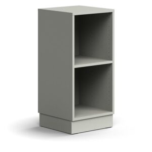 Regał QBUS, 1 półka, cokół, 868x400x400 mm, jasnoszary