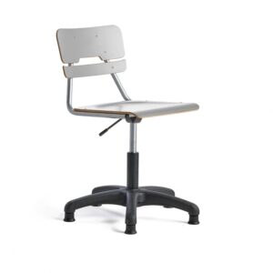 Krzesło z regulacją wysokości LEGERE, większe siedzisko, na ślizgaczach, W 400-520 mm, szary