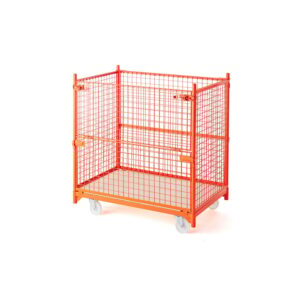 Mobilny kosz z siatki ATTACH, wys. wewn. 1000 mm, 750 kg