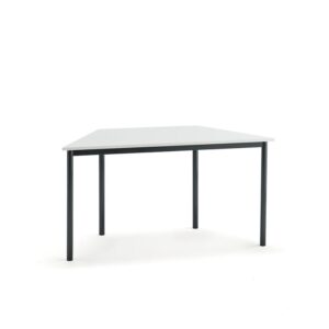 Biurko BORÅS TRAPETS, 1200x600x720 mm, biały laminat, antracyt