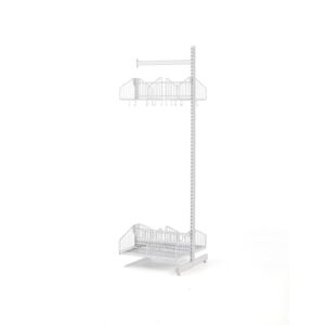 Podłogowy regał do szatni TRÅD, moduł dodatkowy, 600x2000 mm, biały