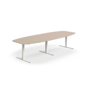 Stół konferencyjny NOVUS, 3200x1200 mm, biały/gliniana szarość