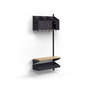 Moduł szatniowy ENTRY, moduł dodatkowy, ścienny, półki na buty, ławka, 3 metalowe drzwi, przygotowan