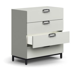 Szafa QBUS, na nóżkach, otwarte uchwyty, 868x800x400 mm, czarny, jasnoszary