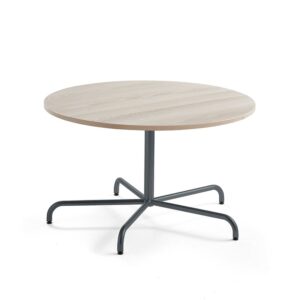 Stół PLURAL PLUS, Ø1200x720 mm, blat HPL, antracyt/jesion