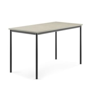 Stół SONITUS, 1600x800x900 mm, jasnoszare linoleum, antracyt