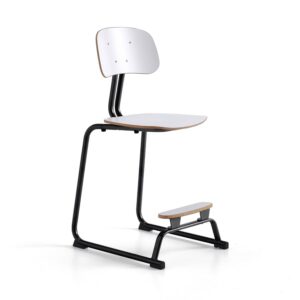 Krzesło szkolne YNGVE, płozy, antracyt, biały, W 610 mm